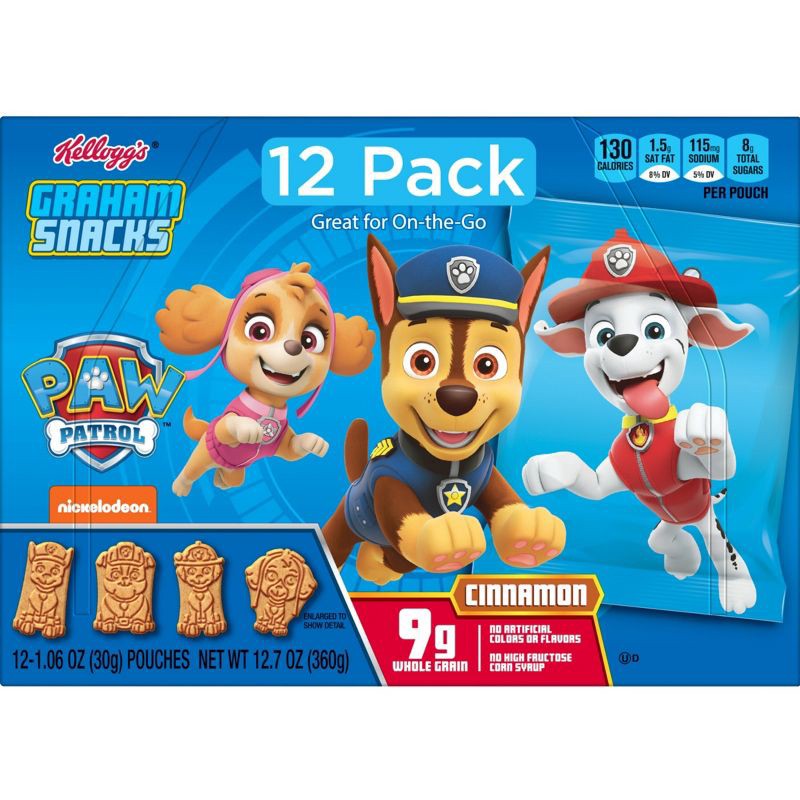 slide 9 of 11, Kellogg's Snacks Paw Patrol Grahams Snack Pack - 12.7oz/12ct, 12.7 oz, 12 ct