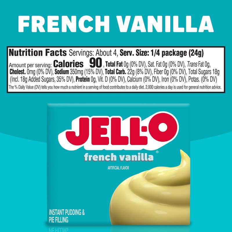 slide 7 of 9, JELL-O French Vanilla Instant Pudding - 3.4oz, 3.4 oz