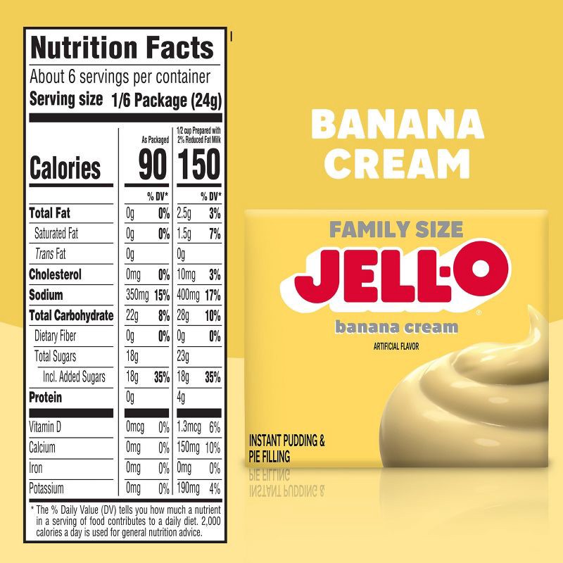 slide 6 of 6, JELL-O Instant Banana Cream Pudding & Pie Filling - 5.1oz, 5.1 oz