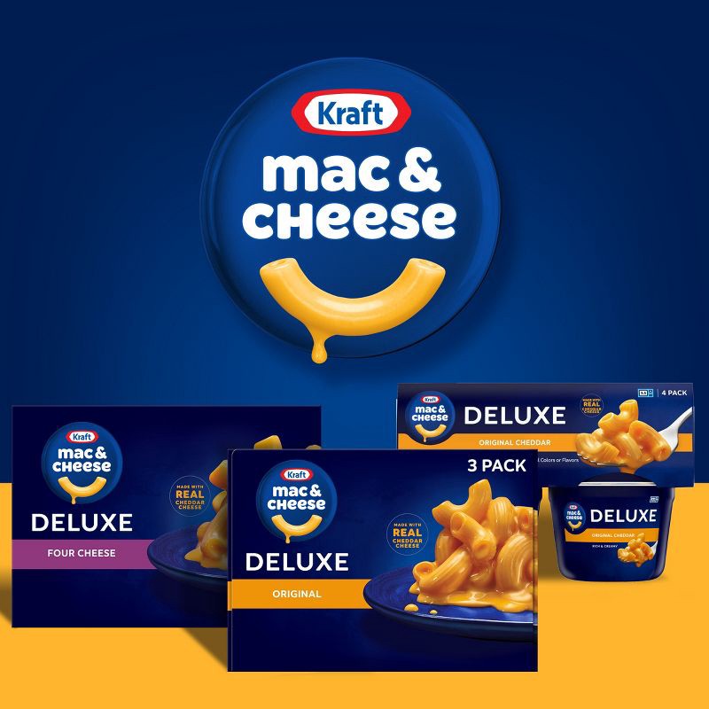 slide 8 of 9, Kraft Deluxe Original Cheddar Mac and Cheese Dinner - 42oz/3ct, 42 oz, 3 ct