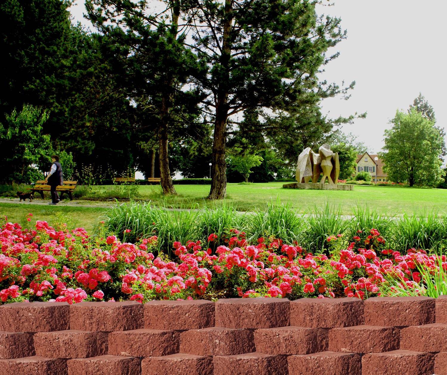slide 4 of 5, 4-in H x 11.5-in L x 7.5-in D Red Concrete Retaining wall block, 1 ct