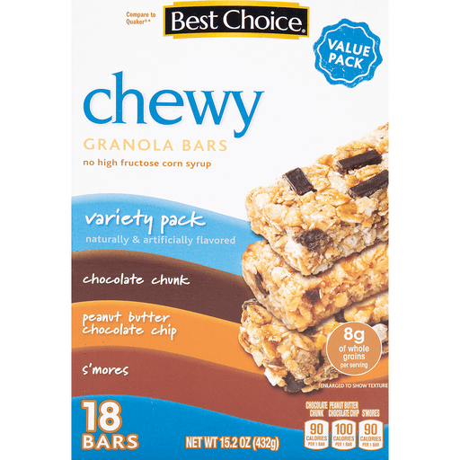 slide 1 of 1, Best Choice Chewy Granola Bars Variety Pack, 18 ct