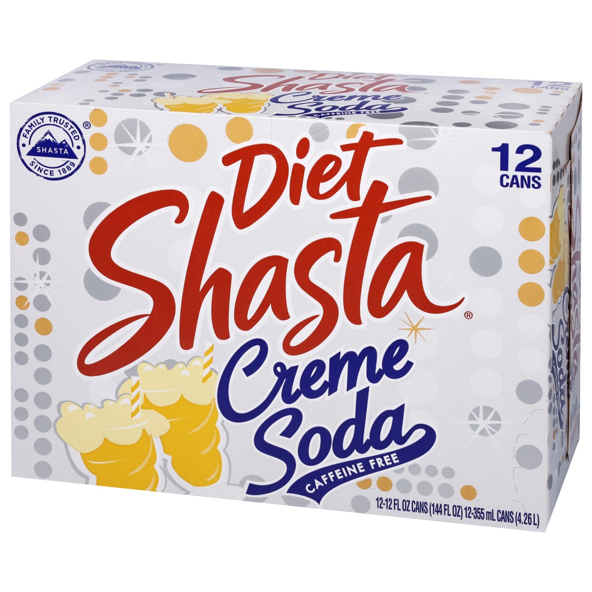 slide 3 of 9, Shasta Diet Creme Soda 12 - 12 fl oz Cans, 12 ct