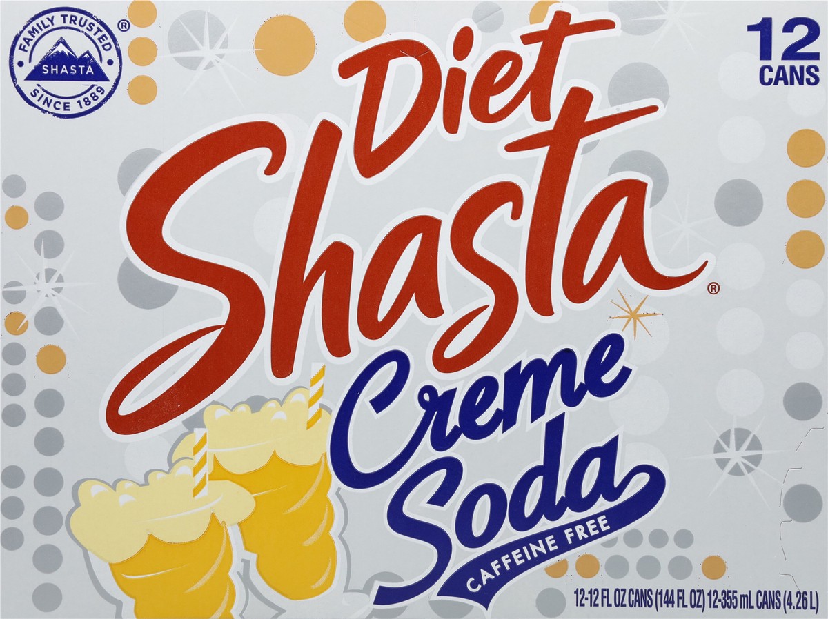 slide 7 of 9, Shasta Caffeine Free Diet Creme Soda 12 - 12 fl oz Cans, 12 ct