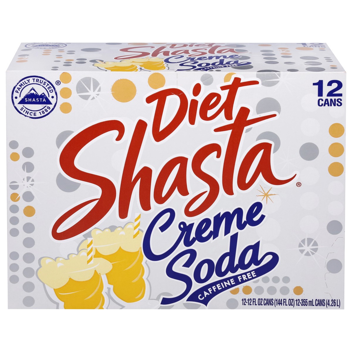 slide 1 of 9, Shasta Diet Creme Soda 12 - 12 fl oz Cans, 12 ct