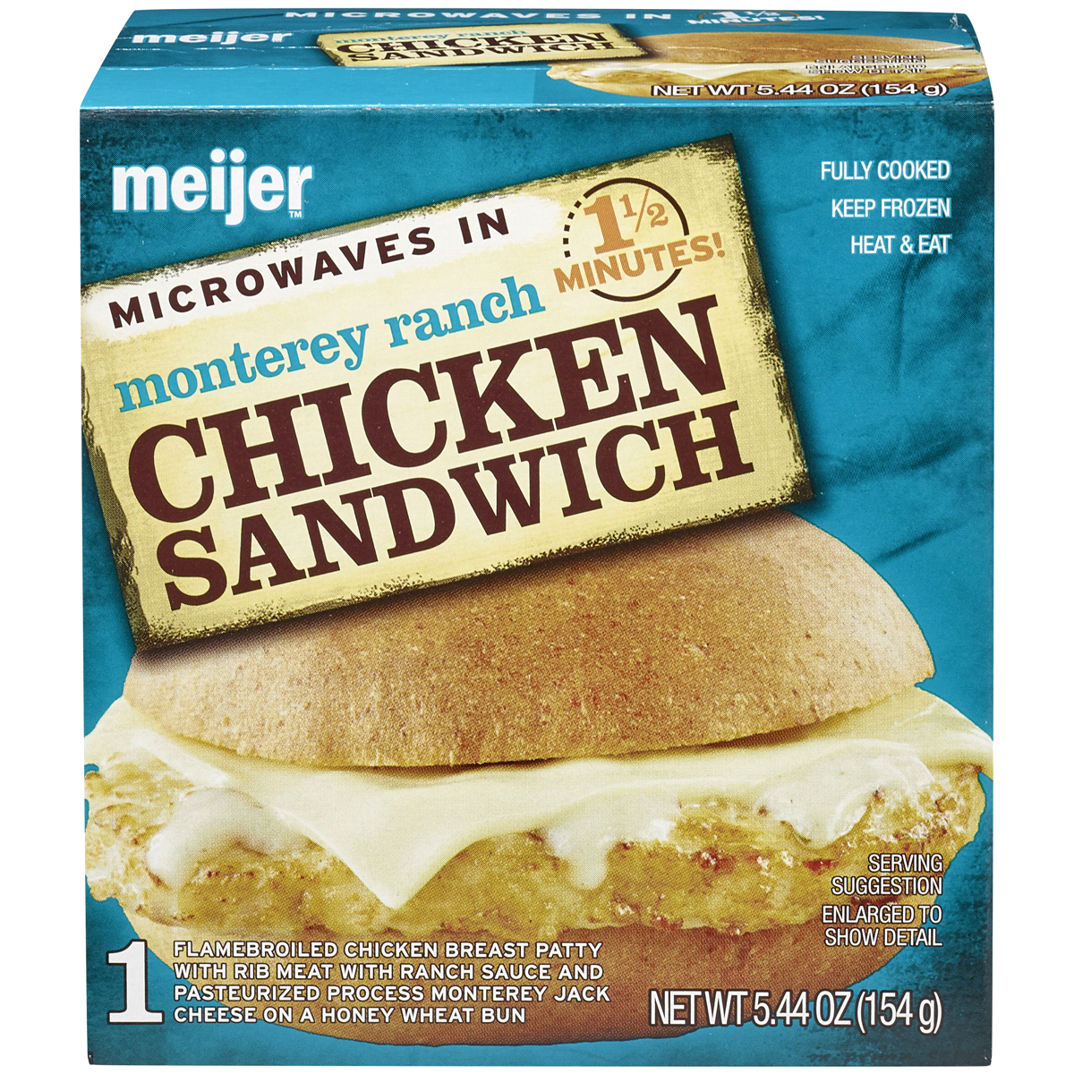 slide 1 of 4, Meijer Monterey Ranch Chicken Sandwich, 5.44 oz