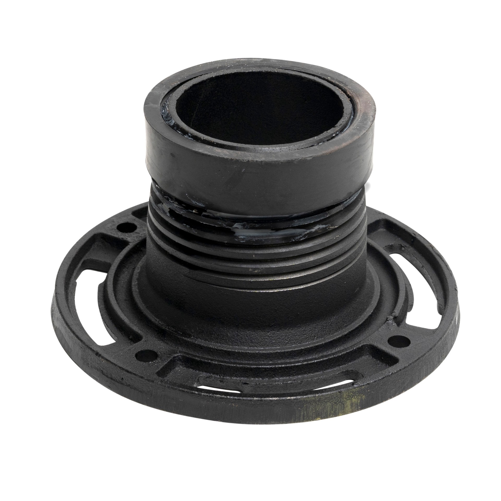 slide 2 of 6, Oatey Twist-N-Set 3.268-in Black Cast Iron Toilet flange, 1 ct
