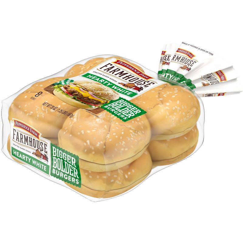 slide 8 of 8, Pepperidge Farm Farmhouse Hearty White Hamburger Buns - 20oz/8ct, 8 ct; 20 oz