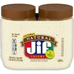 Jif Peanut Butter Twin Pack Natural Creamy - 80oz