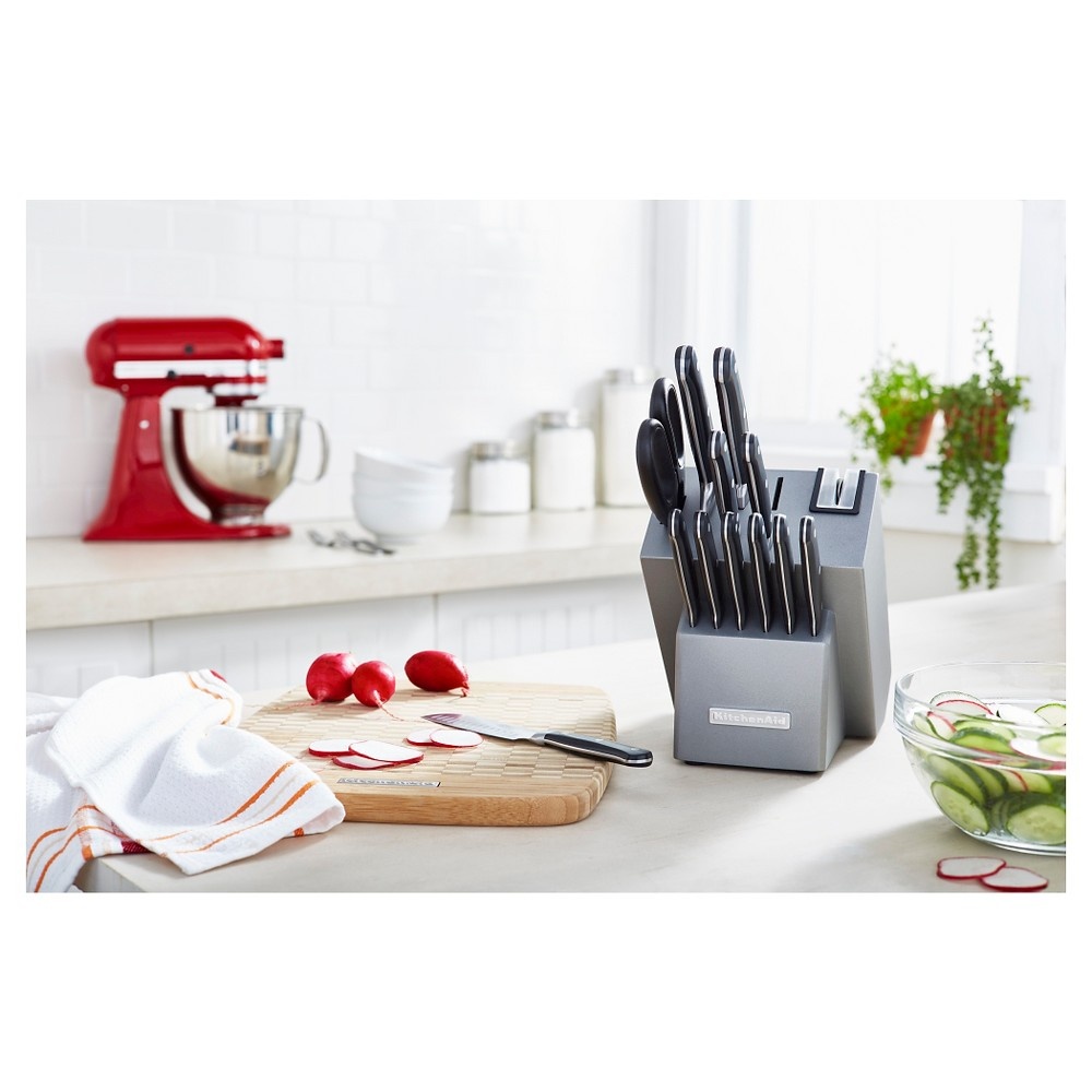 slide 2 of 3, KitchenAid Forged Stainless Steel Classic Triple Rivet Cutlery Set, 14 ct