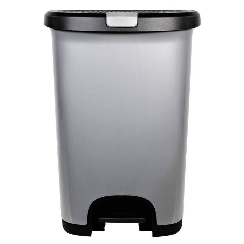 slide 5 of 5, Hefty Select 12.7gal Lock Waste Step Trash Can Silver, 12.7 gal