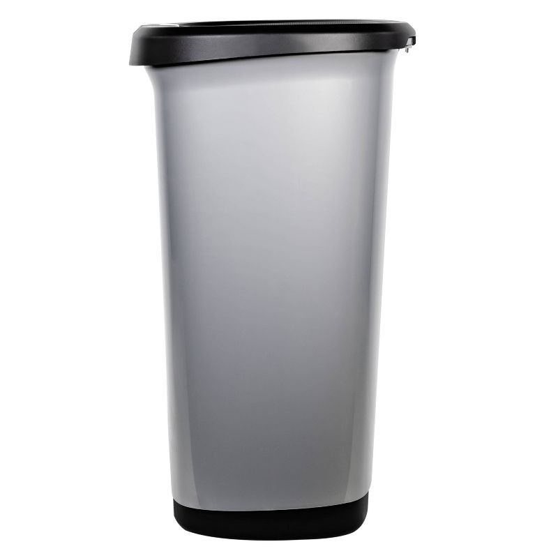 slide 3 of 5, Hefty Select 12.7gal Lock Waste Step Trash Can Silver, 12.7 gal