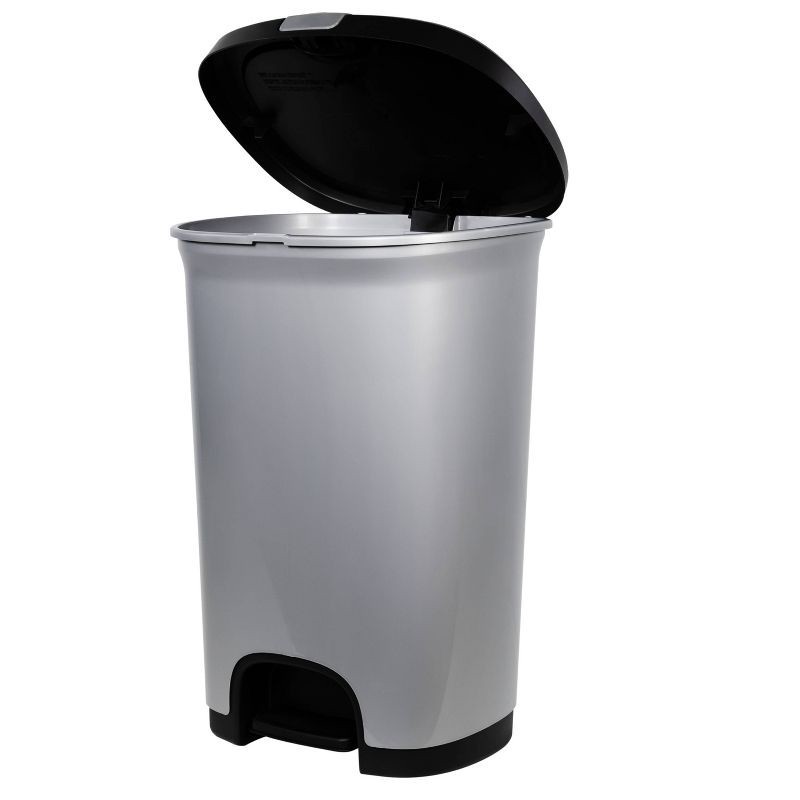 slide 4 of 5, Hefty Select 12.7gal Lock Waste Step Trash Can Silver, 12.7 gal