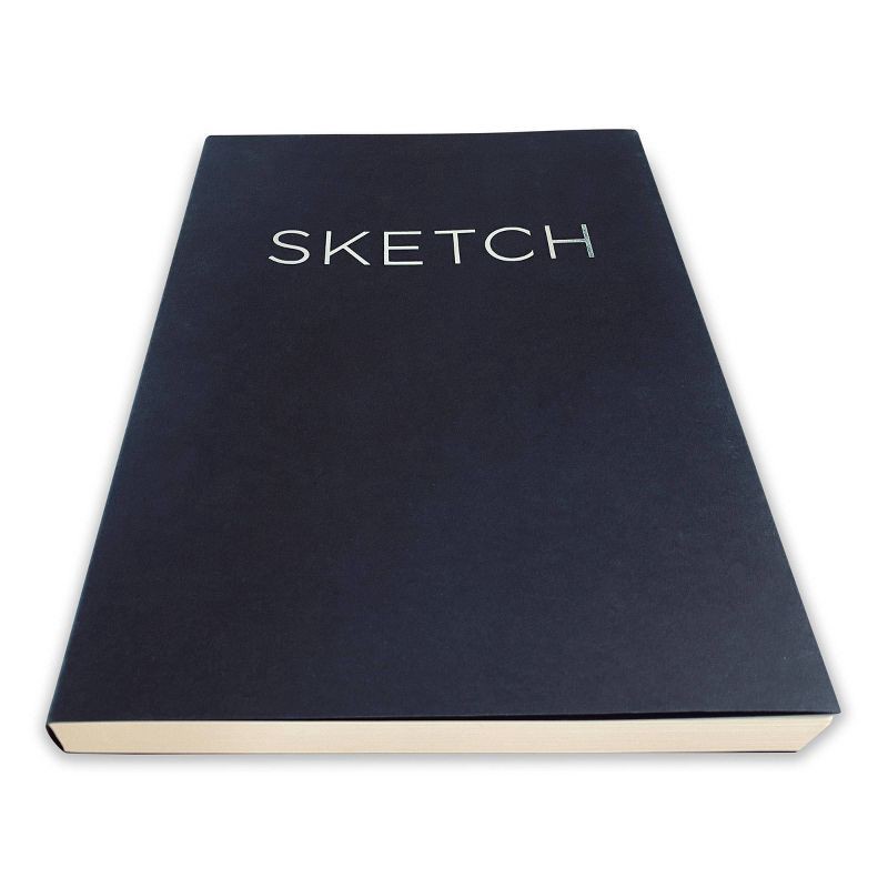 slide 2 of 6, Blank Sketchbook 8"x 11.41" Black- Piccadilly: Lay-Flat, Flexible Cover, 240 Pages, Multicolor, Plain Paper, All Ages, 1 ct