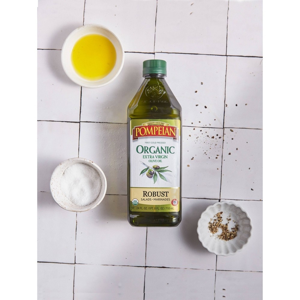 slide 4 of 8, Pompeian Organic Robust Extra Virgin Olive Oil, 32 oz