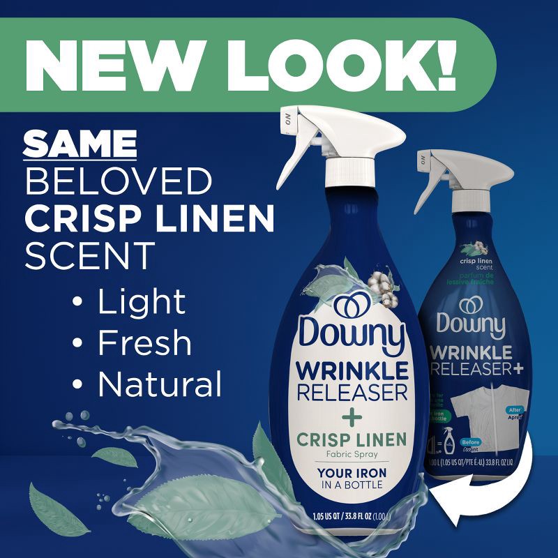 slide 4 of 10, Downy Crisp Linen Wrinkle Releaser Spray - 33.8oz, 33.8 oz
