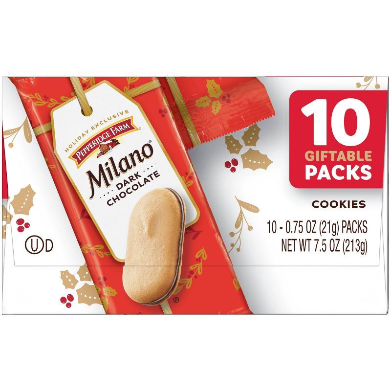 slide 3 of 7, Pepperidge Farm Milano Dark Chocolate Cookies Snack Pack - 7.5oz/10ct, 7.5 oz, 10 ct