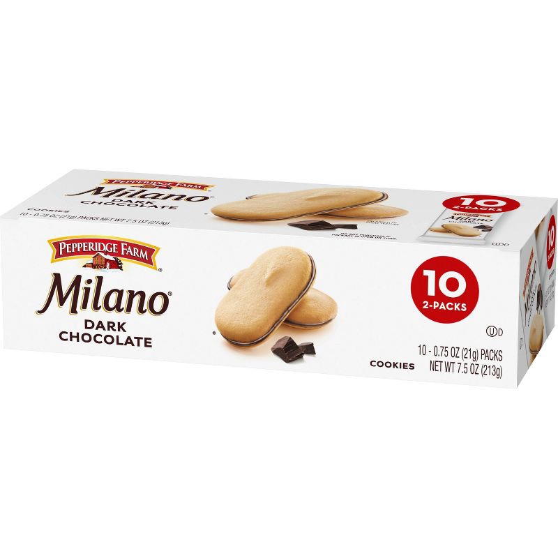 slide 6 of 7, Pepperidge Farm Milano Dark Chocolate Cookies Snack Pack - 7.5oz/10ct, 7.5 oz, 10 ct