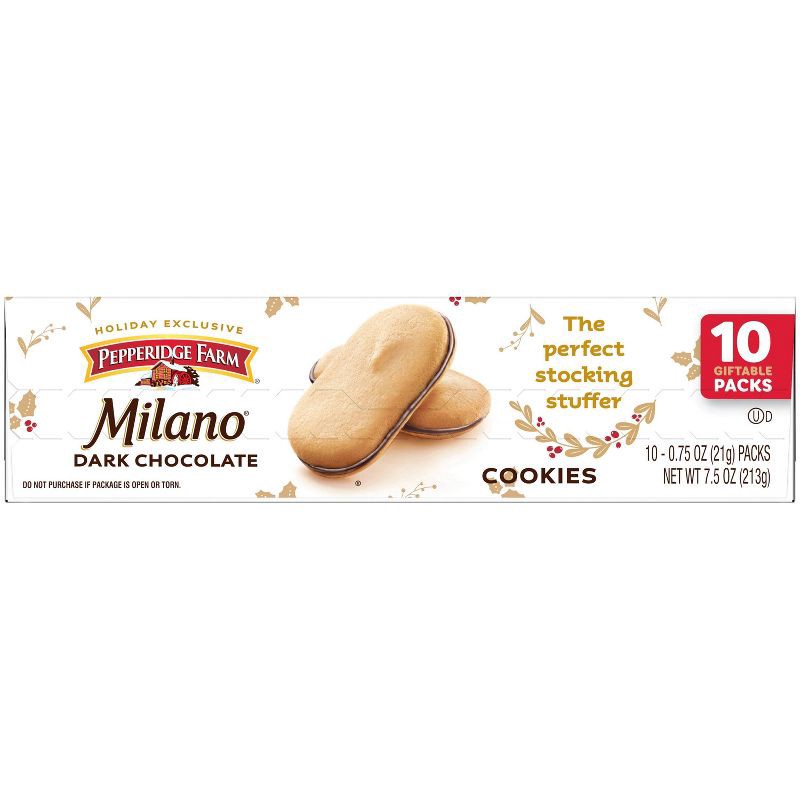 slide 7 of 7, Pepperidge Farm Milano Dark Chocolate Cookies Snack Pack - 7.5oz/10ct, 7.5 oz, 10 ct
