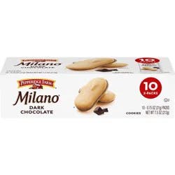 Pepperidge Farm Milano Dark Chocolate Cookies Snack Pack - 7.5oz/10ct