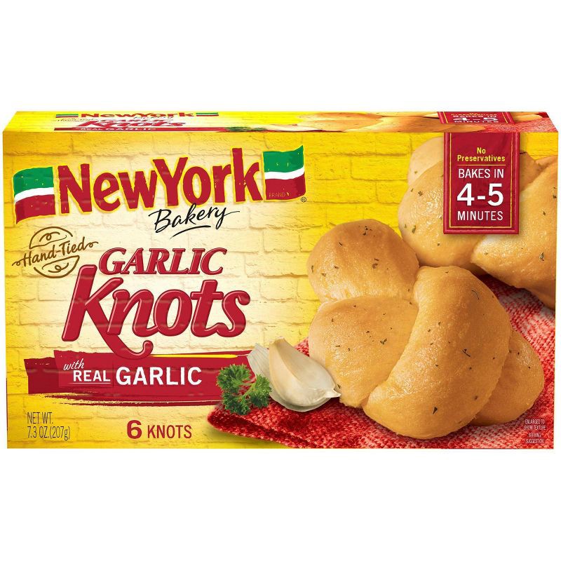 slide 2 of 3, New York Bakery Hand Tied Frozen Garlic Knots - 7.3oz, 7.3 oz