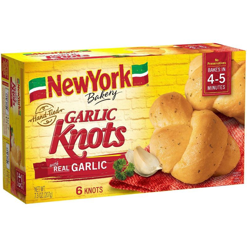 slide 1 of 3, New York Bakery Hand Tied Frozen Garlic Knots - 7.3oz, 7.3 oz