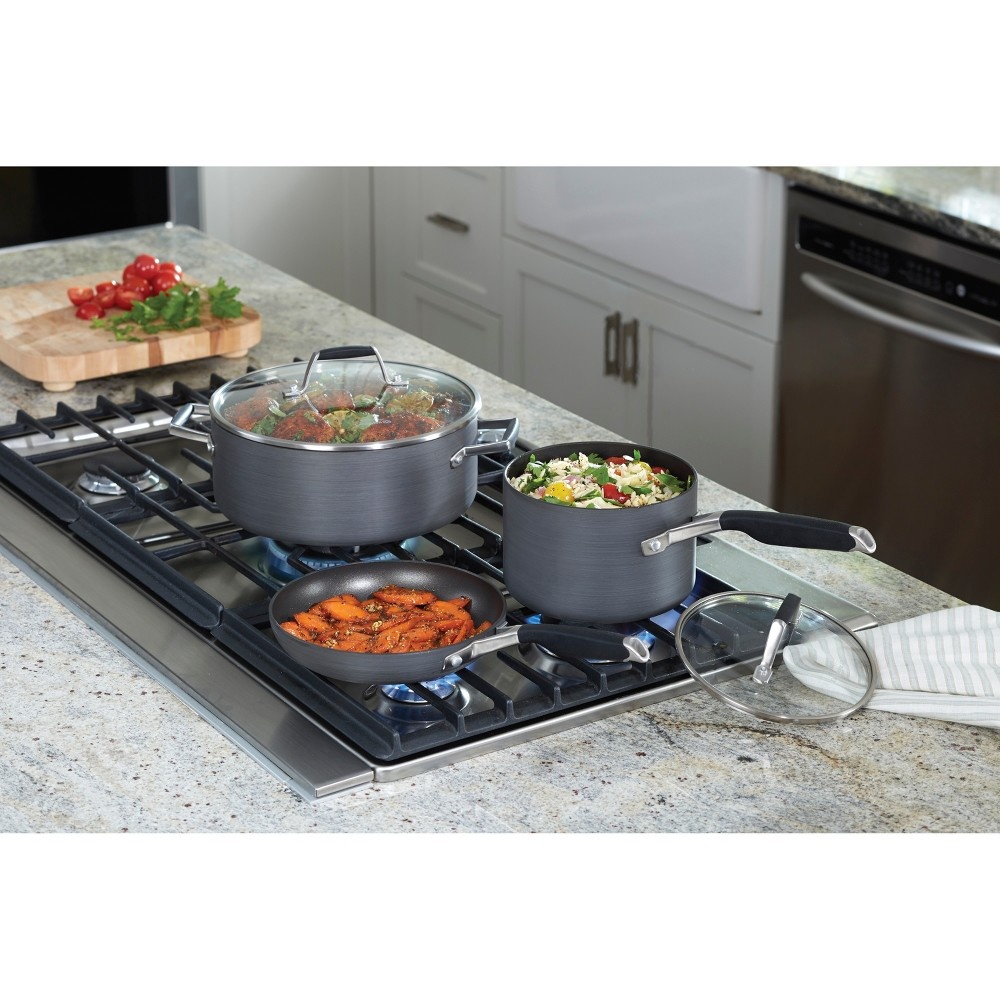 slide 3 of 6, Select by Calphalon 8pc Hard-Anodized Non-Stick Cookware Set, 8 ct
