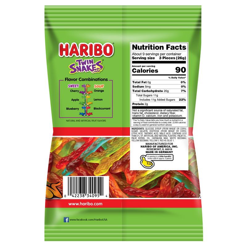slide 2 of 4, HARIBO Twin Snakes Gummy Candy - 8oz, 8 oz