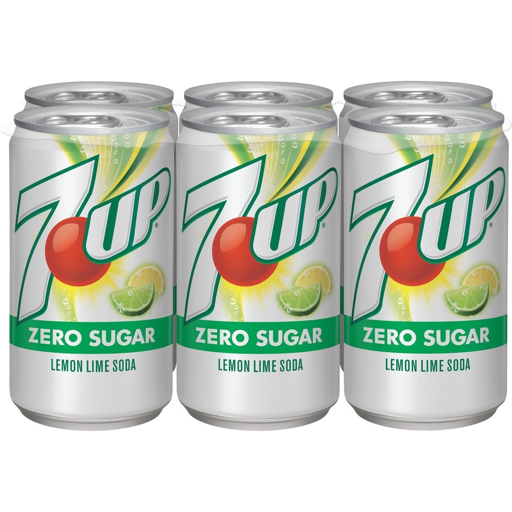 slide 2 of 8, 7UP Zero Sugar Lemon Lime Soda, 6 ct, 7.5 fl oz