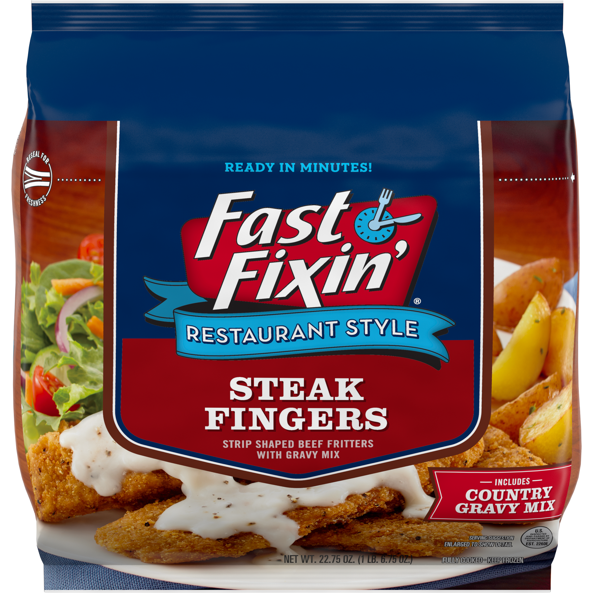 slide 1 of 8, Fast Fixin'® frozen restaurant style steak fingers, 22.75 oz