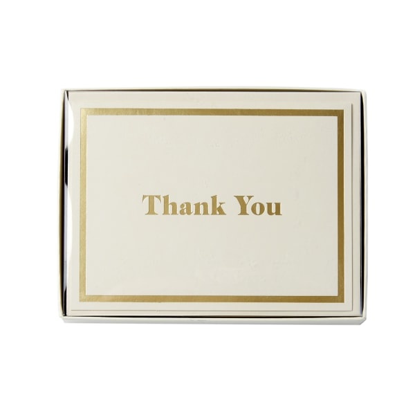 slide 1 of 3, C.R. Gibson Top-Fold Thank You Notes, Ivory, 10 ct; 3 3/4 in x 5 in