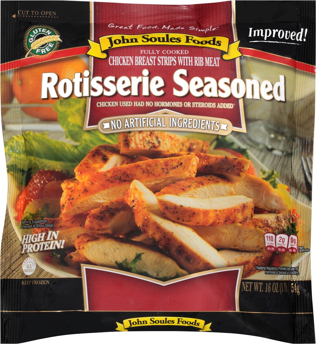 slide 8 of 10, John Soules Foods Seasoned Rotisserie, 16 oz, Frozen, 16 oz