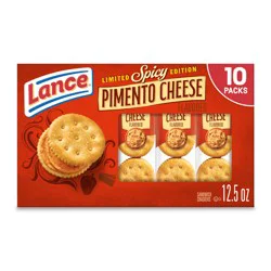 Lance Spicy Pimento Cheddar Sandwich Crackers, 10 Count 1.25 oz