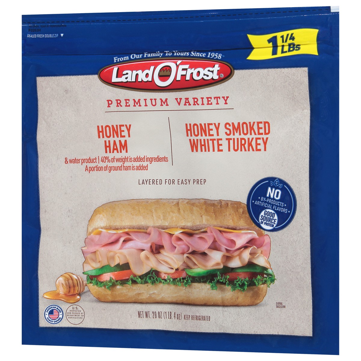 slide 5 of 9, Land O' Frost Honey Ham & Turkey Sub Sandwich Kit, 20 oz