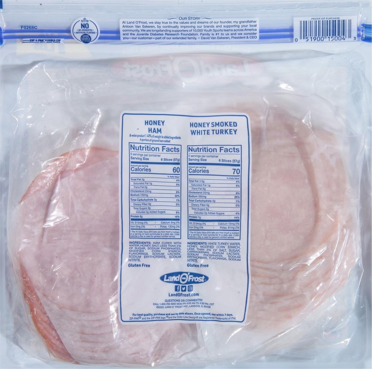 slide 6 of 9, Land O' Frost Honey Ham & Turkey Sub Sandwich Kit, 20 oz