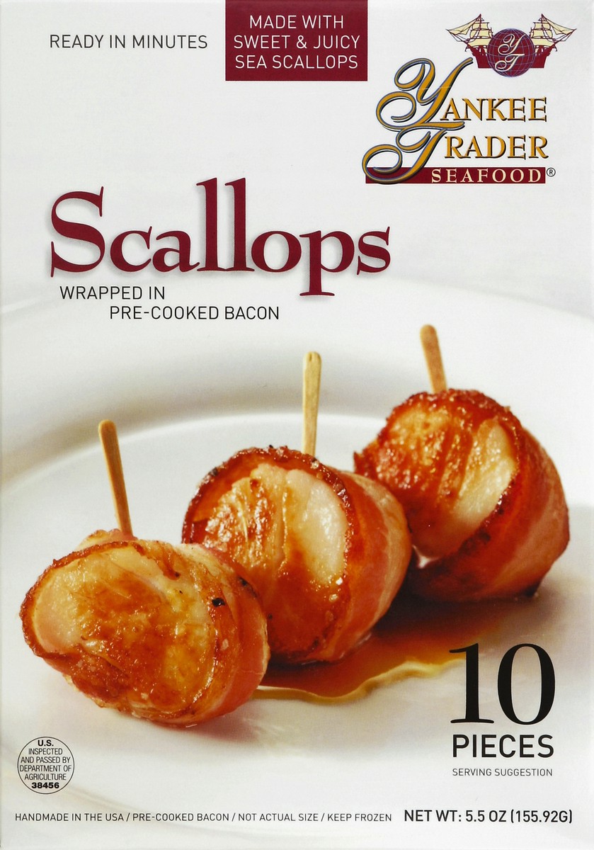 slide 3 of 5, Yankee Trader Seafood Yankee Trader Bacon Wrapped Scallops, 10 ct; 5.5 oz