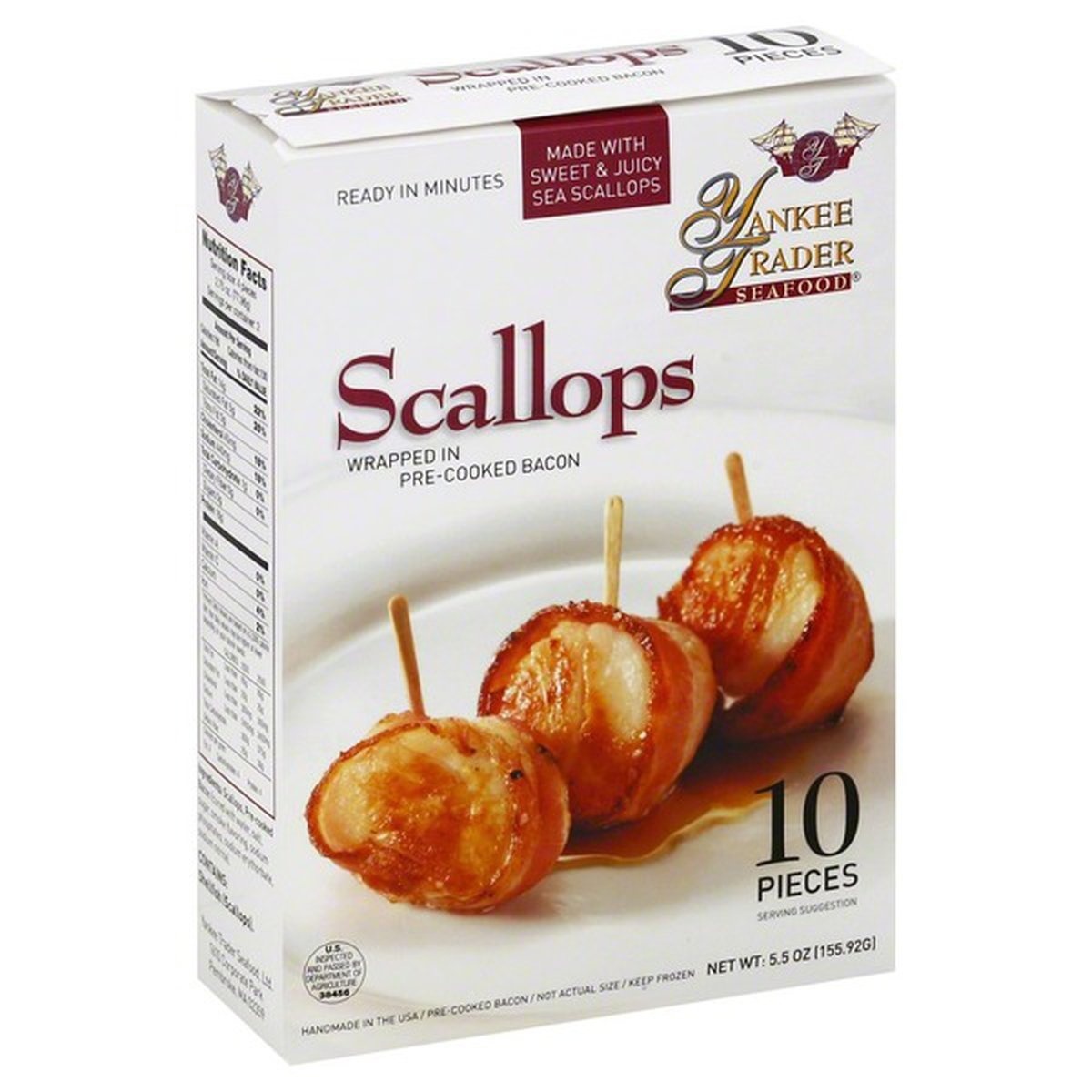 slide 1 of 5, Yankee Trader Seafood Yankee Trader Bacon Wrapped Scallops, 10 ct; 5.5 oz