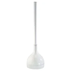 iDESIGN Una Plunger and Storage White: Rubber Material, 21.5" Height, No Battery Needed, 5.75" Depth