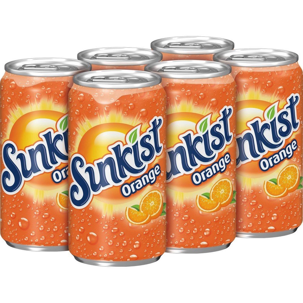 slide 3 of 7, Sunkist Orange Soda, 6 ct, 7.5 fl oz