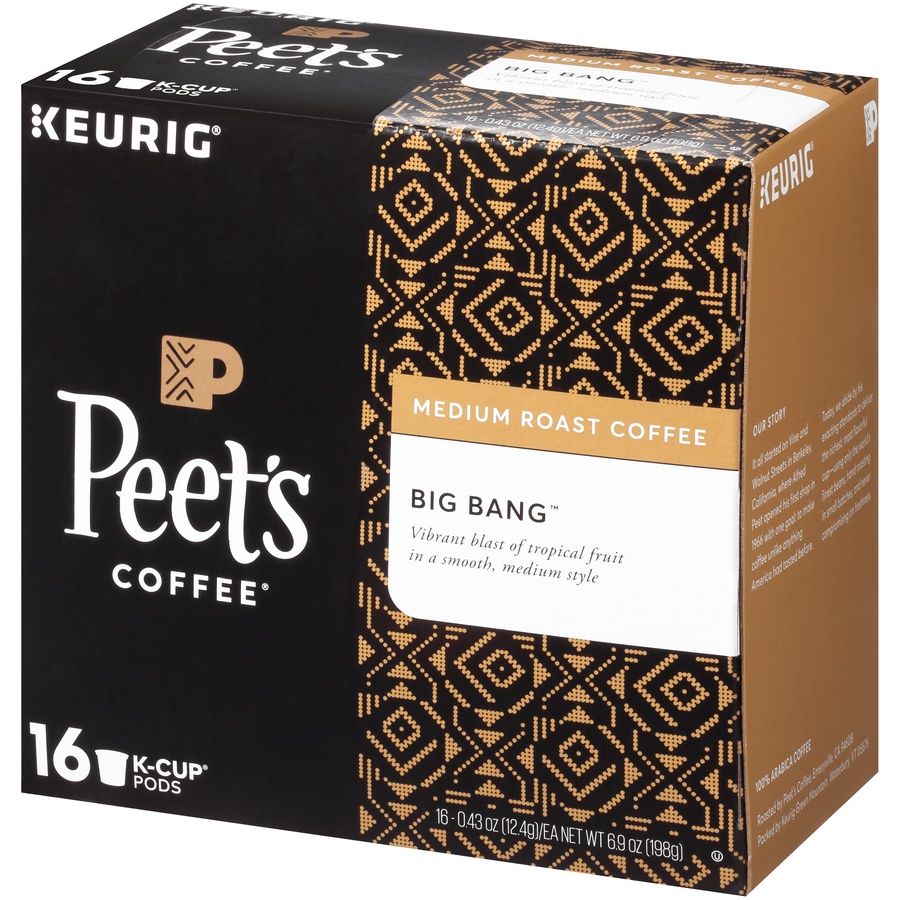 slide 3 of 7, Peet's Coffee Big Bang Medium Roast Coffee K-Cup Pods, 16 ct