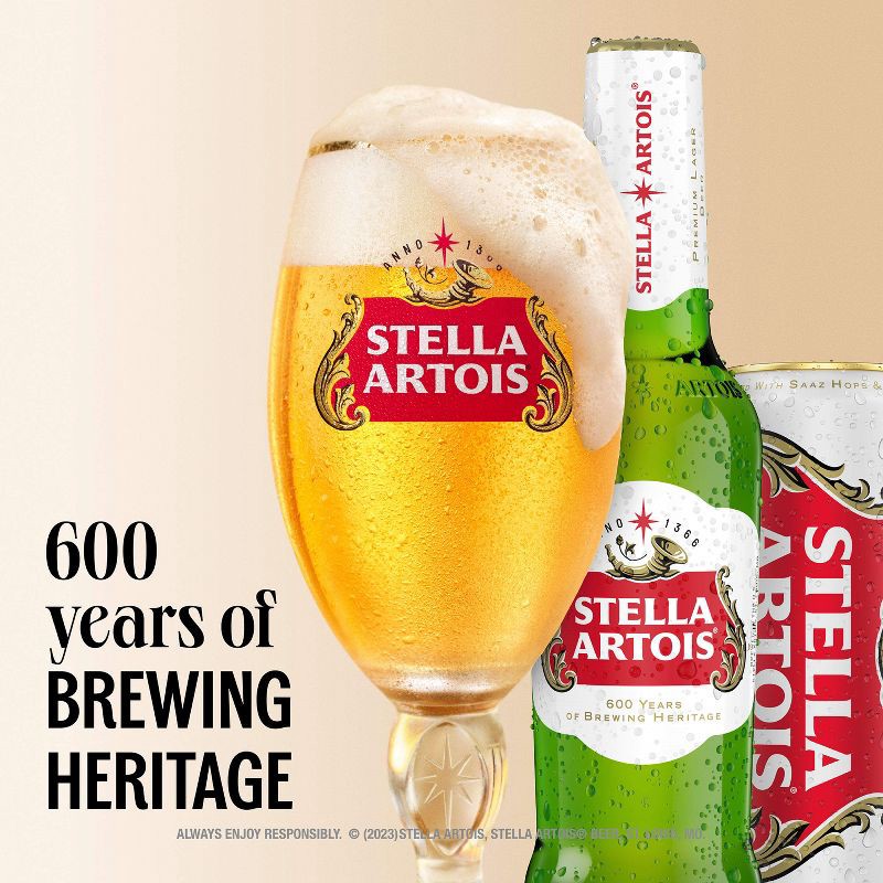 slide 6 of 12, Stella Artois Belgian Ale Beer - 12pk/12 fl oz Cans, 12 ct; 12 fl oz