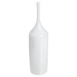 iDESIGN Toilet Bowl Brush White: Polypropylene Cleaner & Holder Set, No Battery Needed