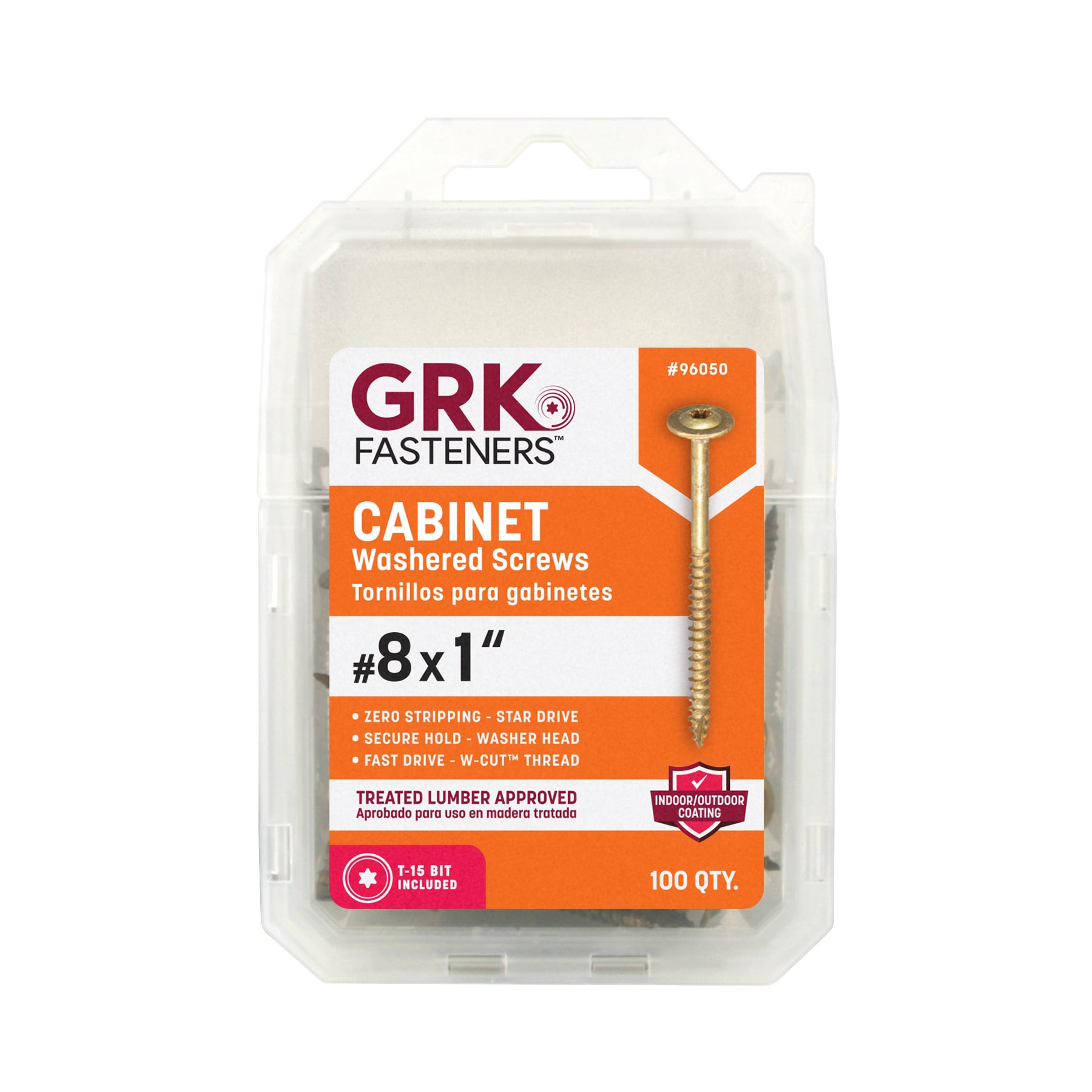 slide 1 of 6, GRK #8 x 1-in Polymer Interior Cabinet mounting screws ( 100 -Per Box ), 1 ct