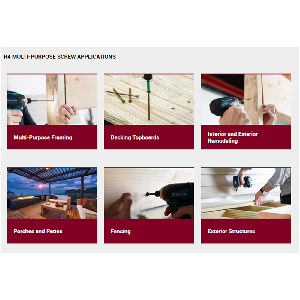 slide 3 of 6, GRK R4 #8 x 1-1/2-in Polymer Exterior Wood screws ( 110 -Per Box ), 1 ct