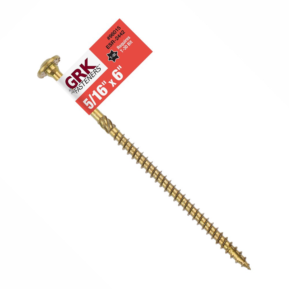 slide 1 of 6, GRK RSS 5/16-in x 6-in Polymer Exterior Wood screws (, 1 ct