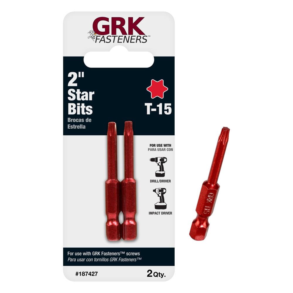slide 1 of 6, GRK 2-in T15 Torx Screwdriver Bit 2 -Piece, 1 ct