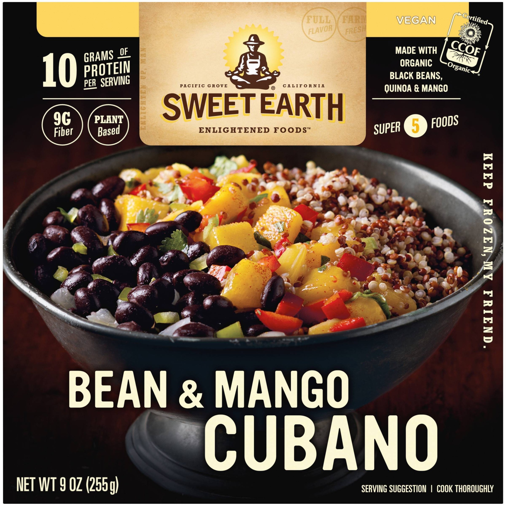 slide 1 of 9, Sweet Earth Natural Foods Bean and Mango Frozen Cubano, 9 oz