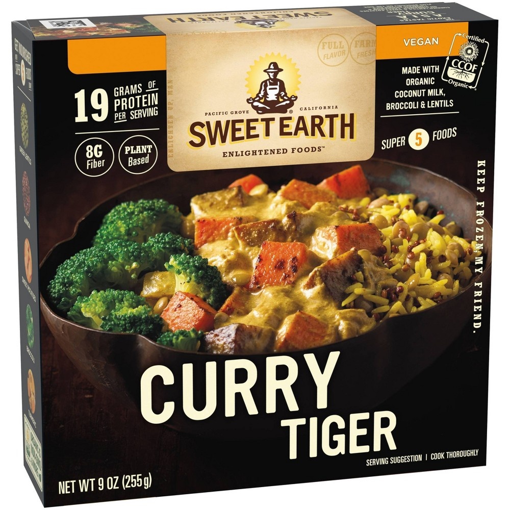 slide 3 of 9, SWEET EARTH NATURAL FOODS Sweet Earth Vegan Frozen Natural Foods Curry Tiger - 9oz, 9 oz