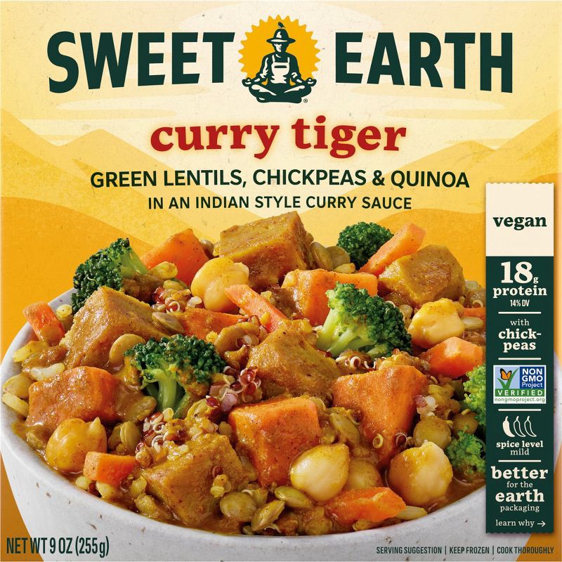 slide 1 of 1, SWEET EARTH NATURAL FOODS Sweet Earth Vegan Frozen Natural Foods Curry Tiger - 9oz, 9 oz