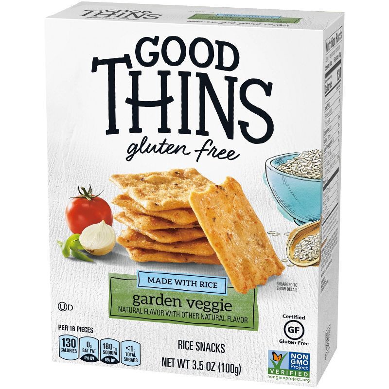 slide 3 of 16, Good Thins Gluten Free Garden Veggie Blend Crackers - 3.5oz, 3.5 oz